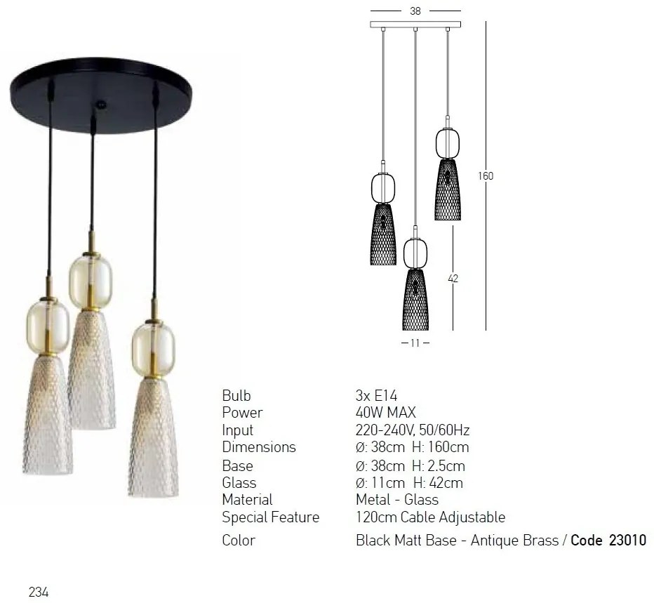Lustra suspendata design decorativ Line 3L