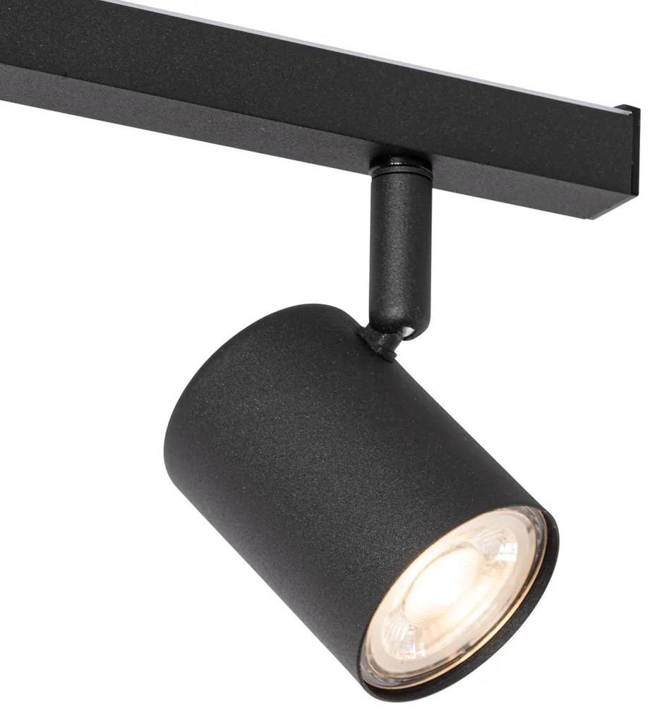 Spot de plafon negru GU10 50mm cu 3 lumini, inclusiv iluminare de fundal - Back Up