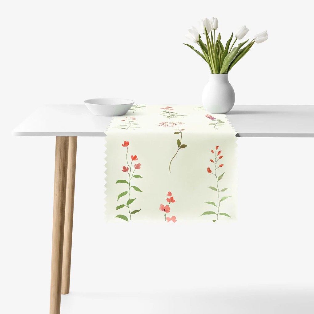 Goldea napron de masă teflonat - flori de câmpie 20x140 cm