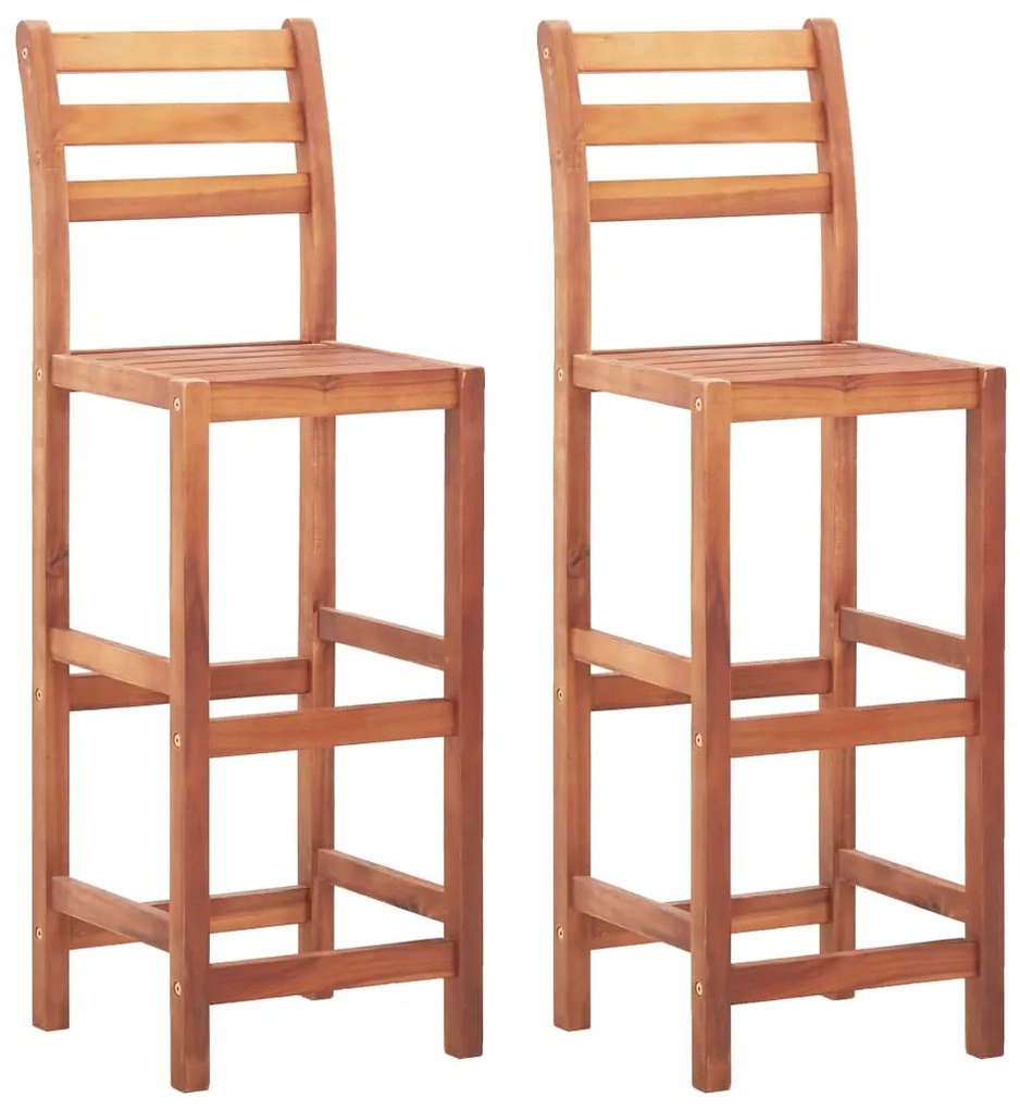 Scaune de bar, 2 buc., lemn masiv de acacia