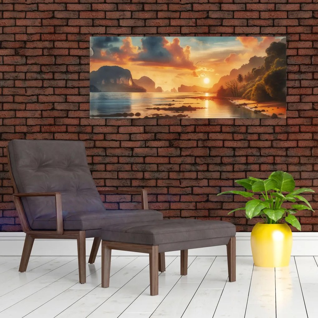 Tablou - Priveliște de pe plajă (120x50 cm)