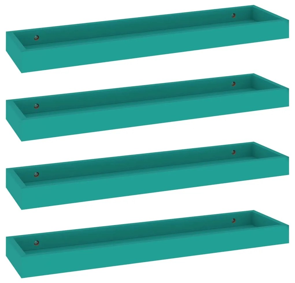 330226 vidaXL Rafturi de perete Loggia, 4 buc., albastru, 60x15x4 cm, MDF