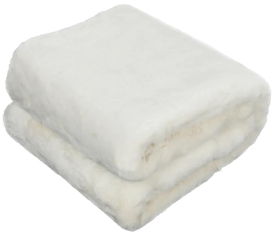Pătură de blană, alb, 150x180, RABITA NEW TYP 7
