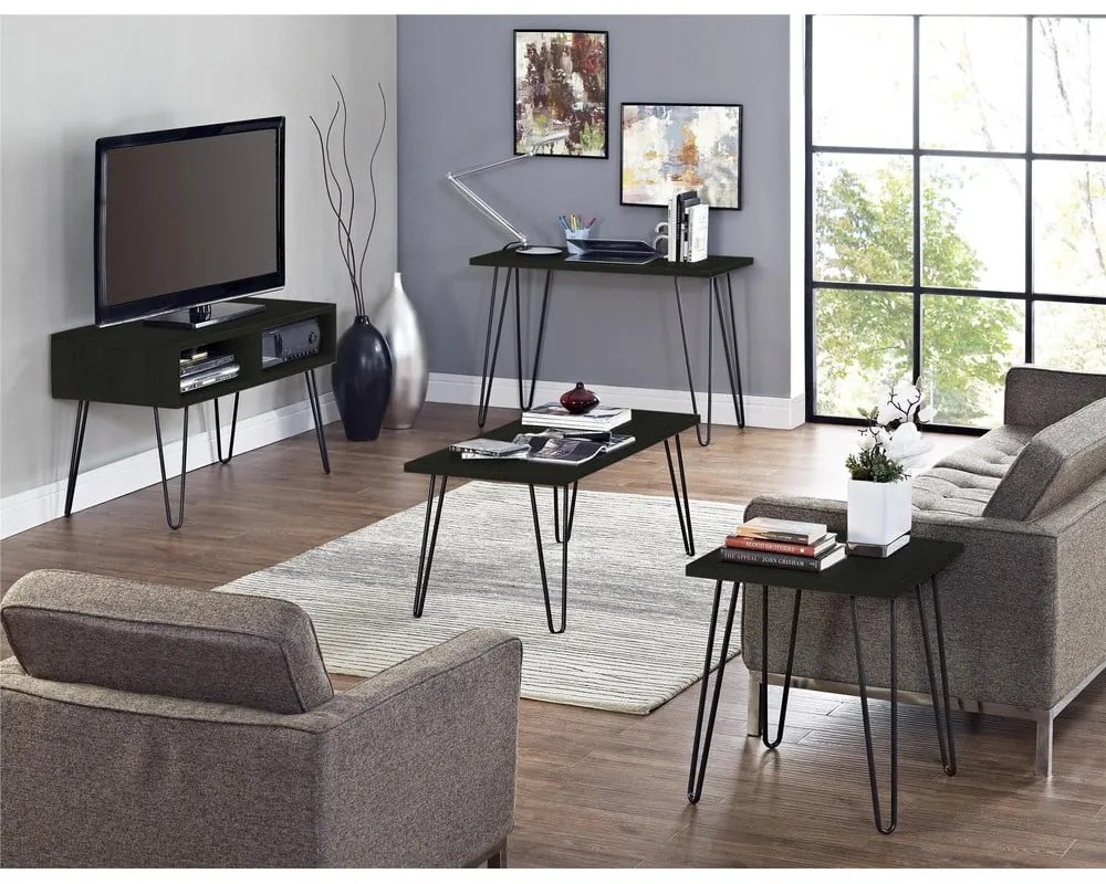 Comodă TV gri închis cu aspect de lemn de stejar 107x63 cm Owen – Støraa