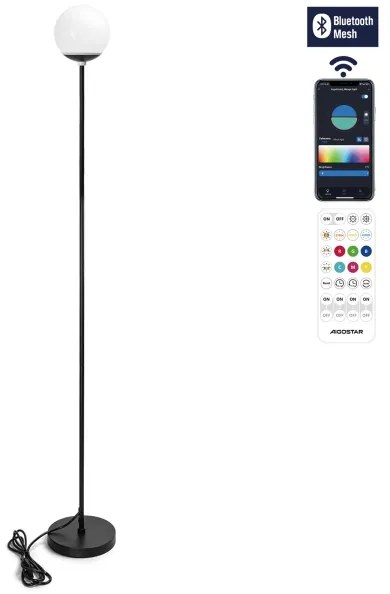 Aigostar - Lampă de podea MESH LED RGBW, 8W, 230V, cu telecomandă