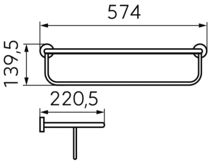 Suport prosop multiplu FDesign Merida 57.5 x 22 cm, negru-aur roz - FDSFD6-MRD11-25