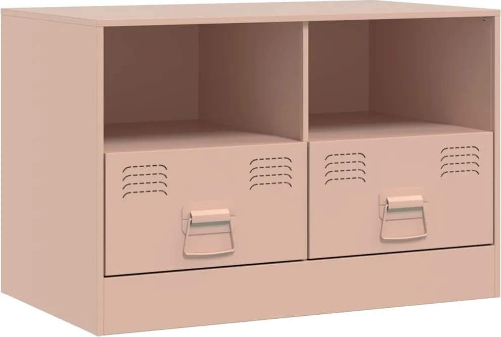 vidaXL Comodă TV, roz, 67x39x44 cm, oțel