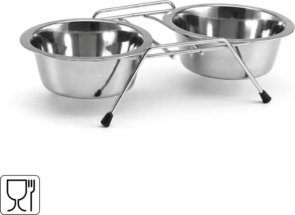 Bol din otel inoxidabil pentru caini/pisici DUO PETZ Ø 13 cm