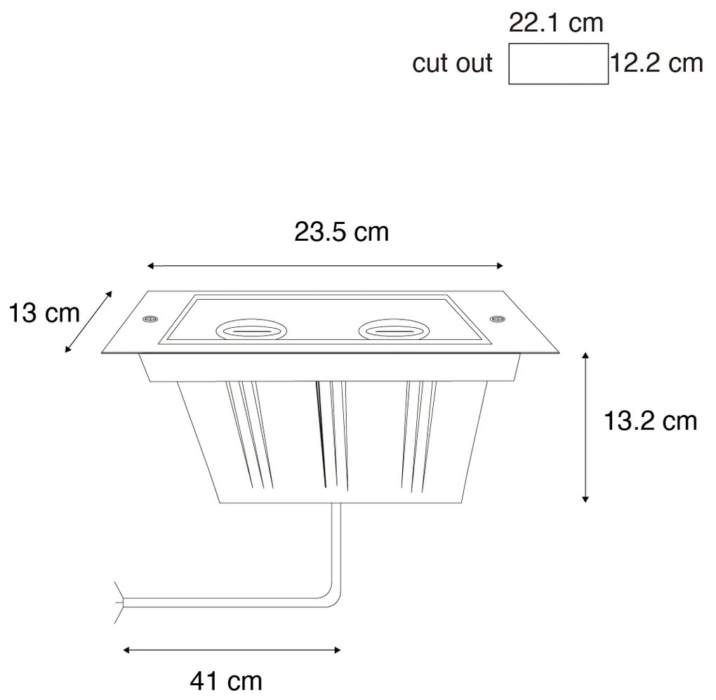 Set de 4 spoturi moderne de sol din oțel cu 2 lumini reglabile IP65 - Oneon