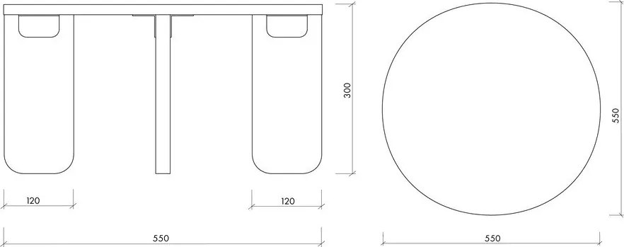 Măsuță de cafea în culoare naturală rotundă cu blat cu aspect de lemn de stejar ø 55 cm Kuvu – noo.ma