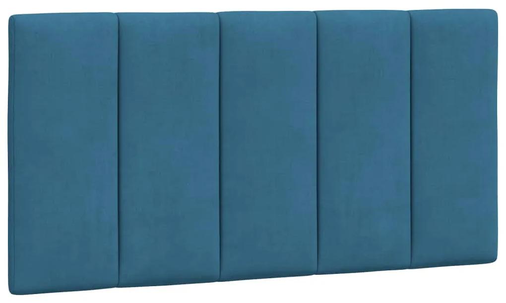 374659 vidaXL Pernă tăblie de pat, albastru, 100 cm, catifea