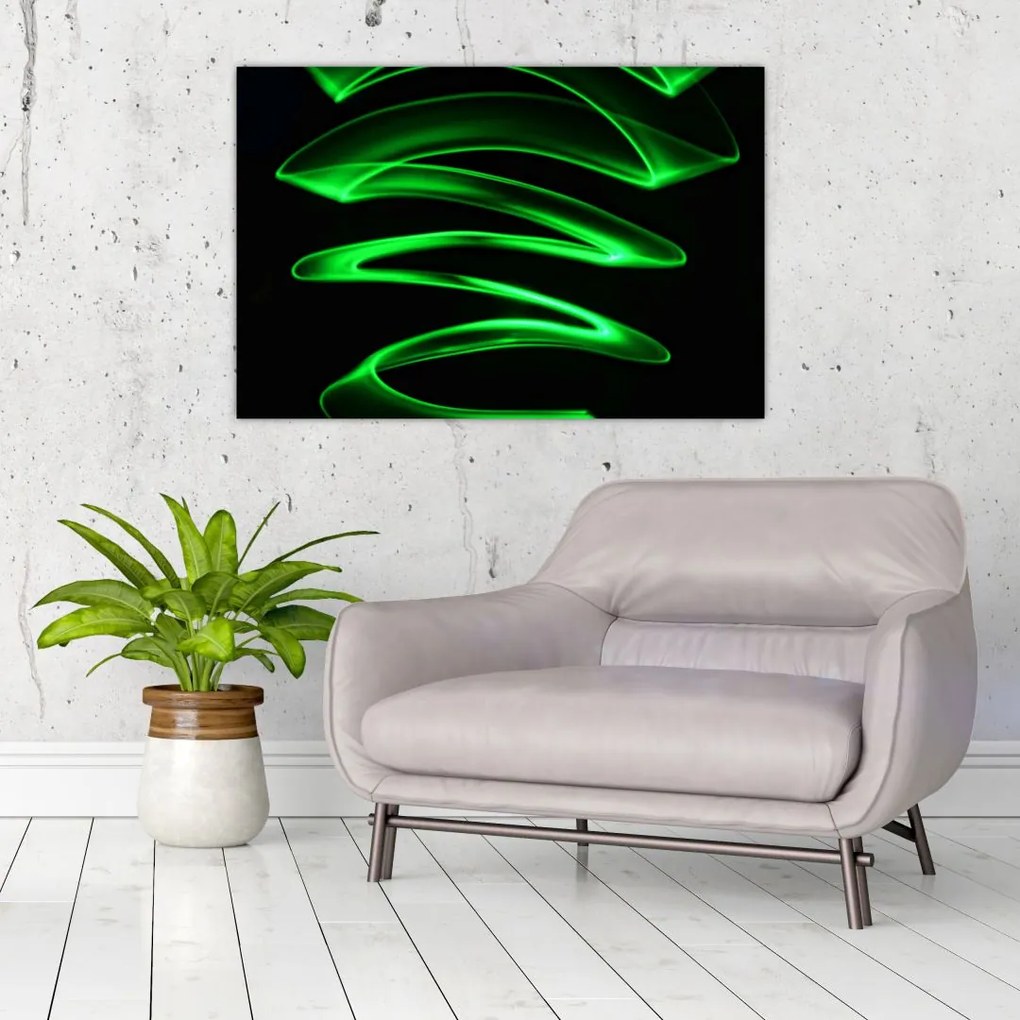 Tablou - valuri neon (90x60 cm)