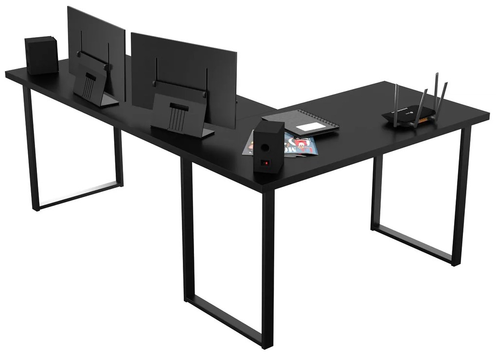 Masă PC de colț Vintid (Negru). 1054978