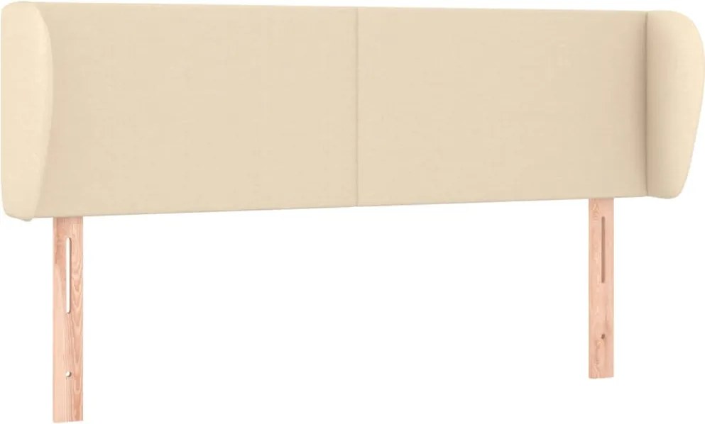 vidaXL Tăblie de pat cu aripioare crem 147x23x78/88 cm material textil
