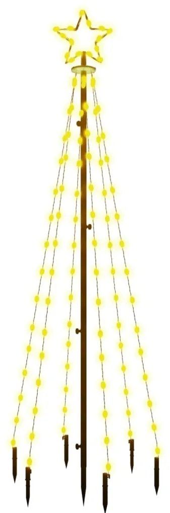 Brad de Craciun, 108 LED-uri alb cald, 180 cm, cu tarus 1, Alb cald, 180 cm, Becuri LED in forma dreapta