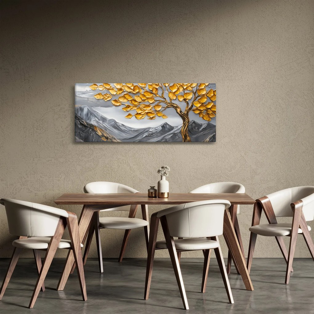 Tablou – Arbore cu frunze aurii (120x50 cm)