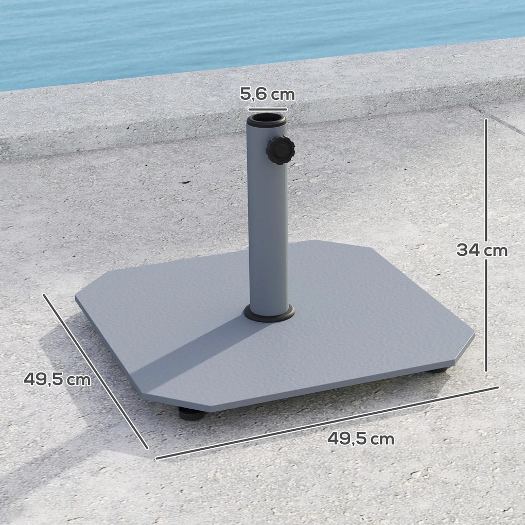 Outsunny Suport de umbrelă din metal 18,5 kg, Suport de umbrelă pătrat pentru umbrelă de 32/38/48mm | Aosom Romania