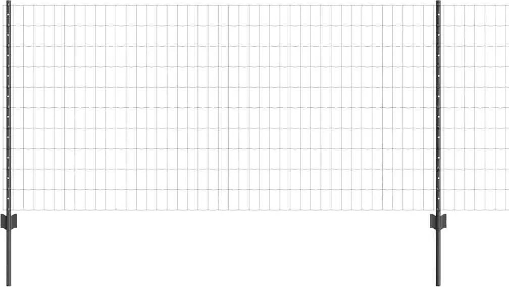 vidaXL Gard cu Stâlp Gri 1 x 10 m Oțel și PVC