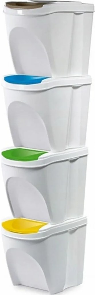 Coșuri selectare gunoi Sortibox 25 l, 4 buc., alb,