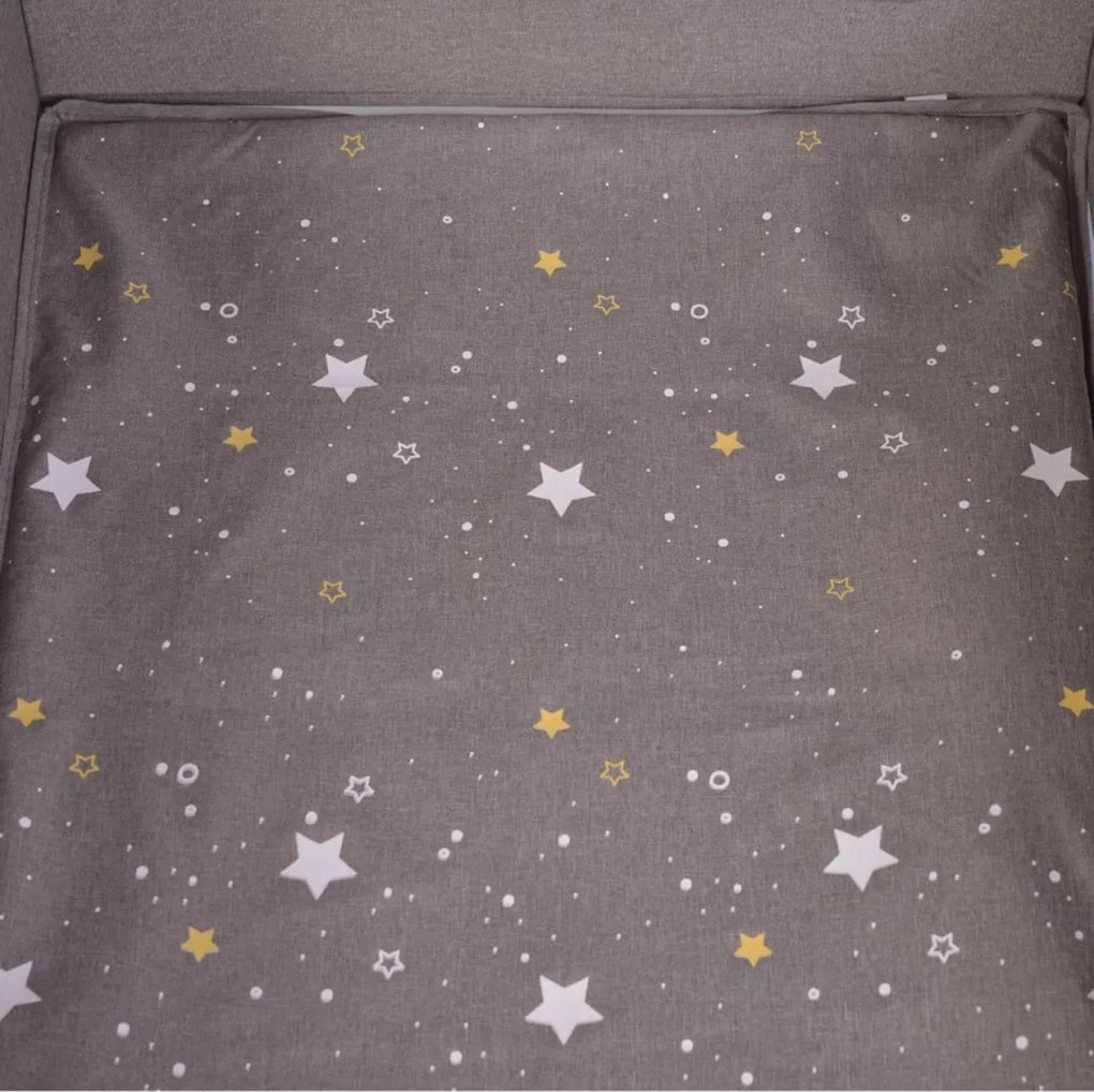 Patut pliant transformabil in tarc copii NOVOKIDS™ Onceuponatime NEST, 62X125 cm, 2 Niveluri, Jucarie Carusel muzical, Fermoar acces lateral, Roz cu