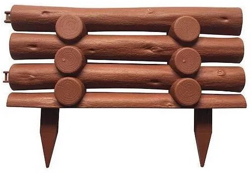 Gard ornamental de gradina, panou din plastic, maro, 44x31 cm