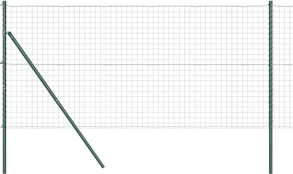 vidaXL Gard cu Stâlp Verde 1,2 x 10 m Oțel și PVC