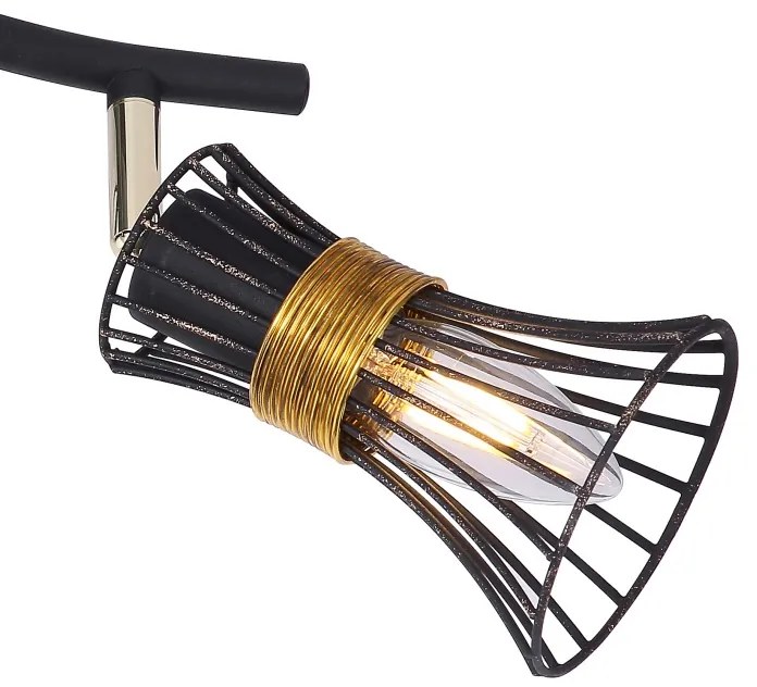 Plafoniera moderna metalica negru-aurie PURRA 2L 54814-2 GL