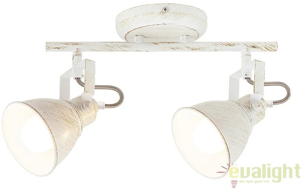 Plafoniera, Lustra cu 2 spoturi design VINTAGE, finisaj alb antic, Vivienne 5967 RX
