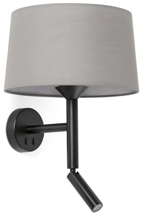 Aplica de perete cu reader LED WINDSOR negru, gri