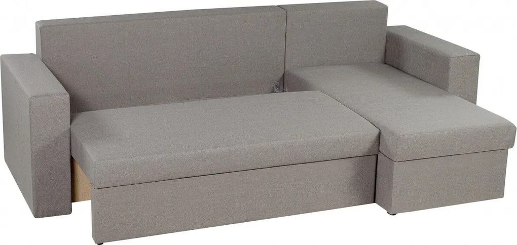 Coltar extensibil reversibil Oslo Grey, cu lada de depozitare, 247x148x78 cm, Grey Flower