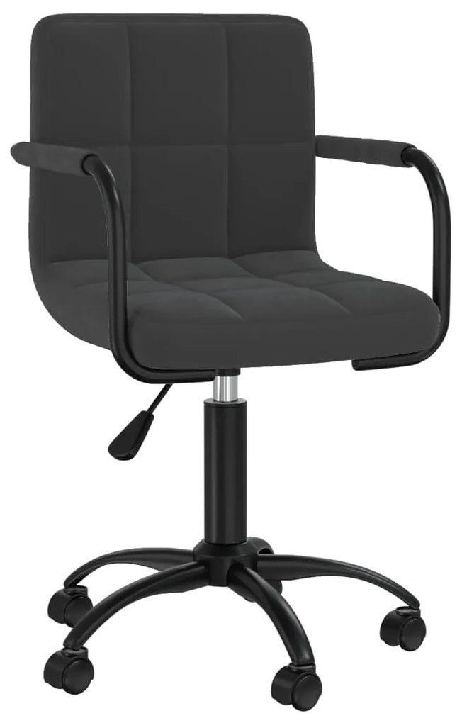 vidaXL Scaun de bucătărie pivotant, negru, catifea