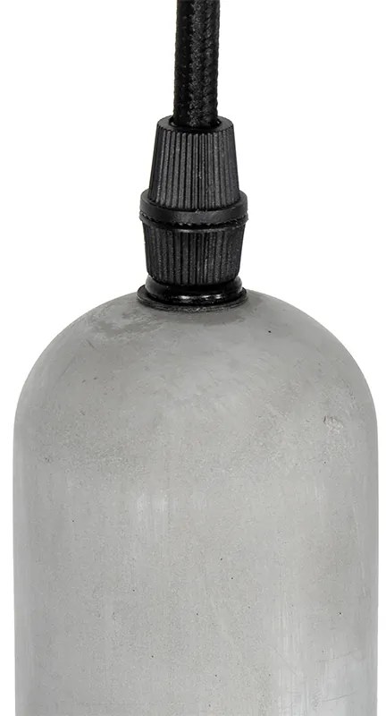 Lampă suspendată industrială neagră cu beton rotund cu 5 lumini - Pedra