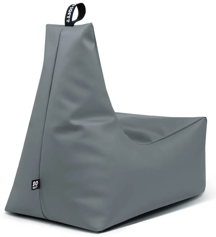 Fotoliu bean bag albastru închis cu tapițerie din imitație de piele Icy XL – So Soft?