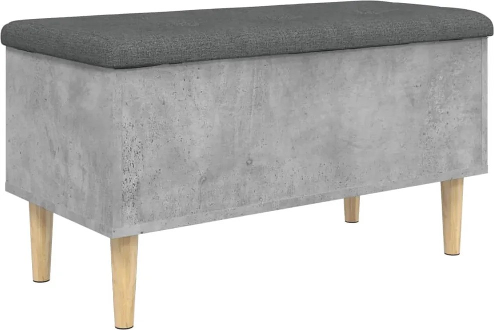 vidaXL Bancă de depozitare, gri beton, 82x42x46 cm, lemn prelucrat