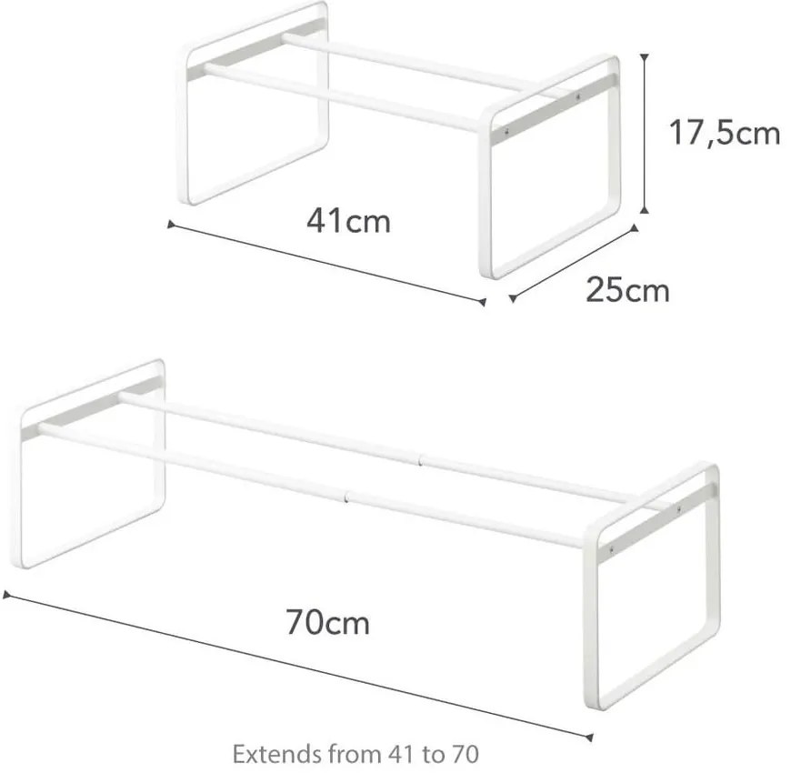 Pantofar telescopic din metal alb Kobe - YAMAZAKI