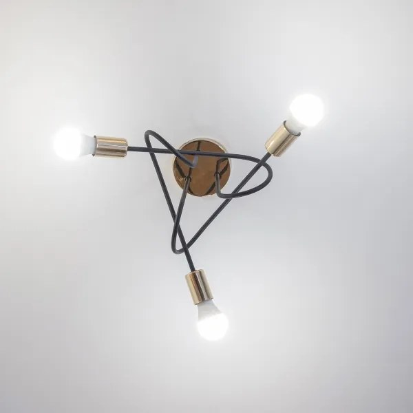 Lustră aplicată OXFORD 3xE27/15W/230V auriu/negru