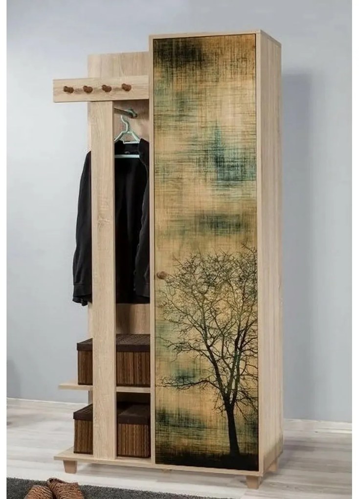 Cuier cu dulap Garmanto Tree Sonoma Oak