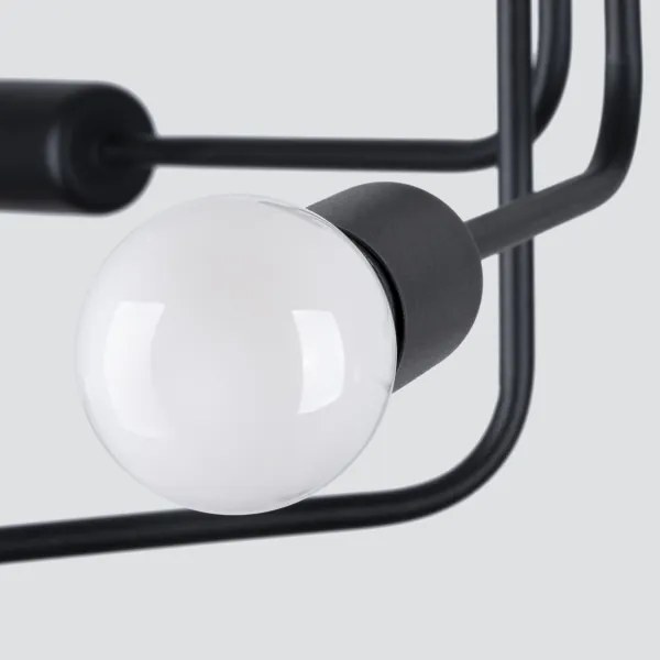 Lustră pe tijă Sollux SL.1452 NORAH 6xE27/15W/230V negru