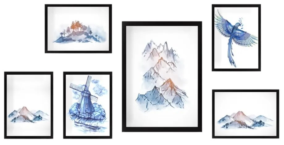 Tablouri 6 buc. Watercolor – Wallity