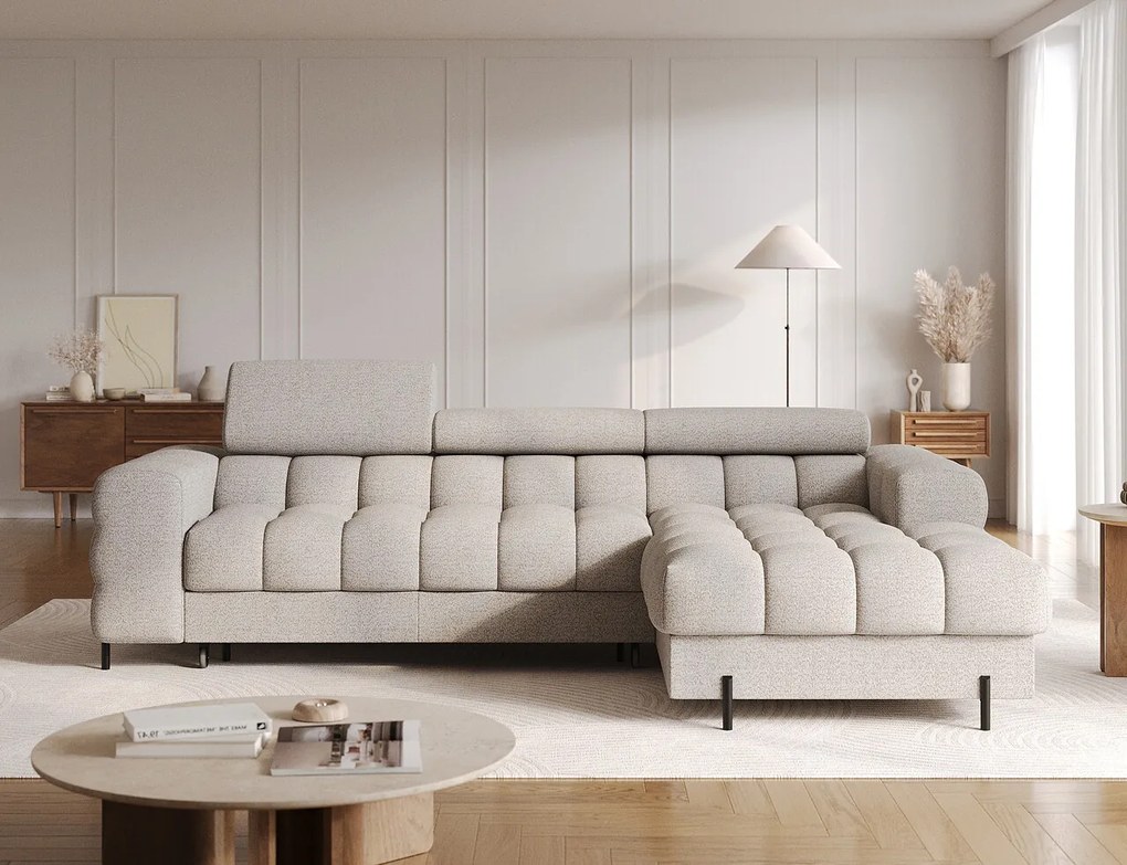 Coltar extensibil dreapta 3 locuri ELTAP, RT-20ROY, Felro, 285x181x93 cm, lemn/poliester, bej