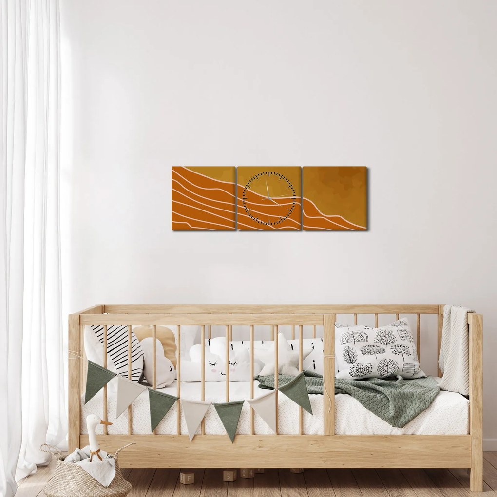 Tablou - Apus de soare (cu ceas) (90x30 cm)