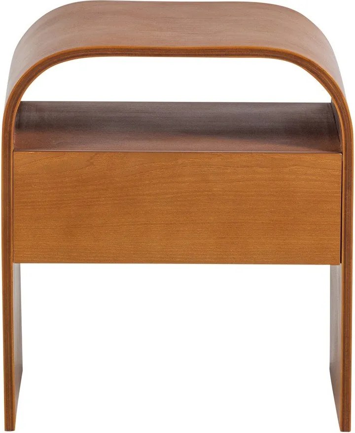 Noptieră în culoare naturală cu rafturi Momo – WOOOD