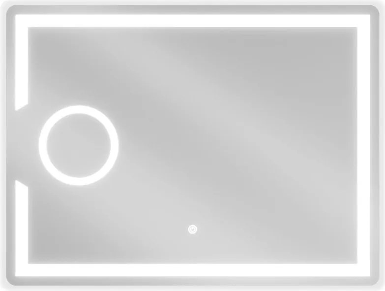 Mexen Onyx oglindă de baie iluminată cu oglindă cosmetică 80 x 60 cm, LED 6000K, anti-aburire - 9813-080-060-611-00