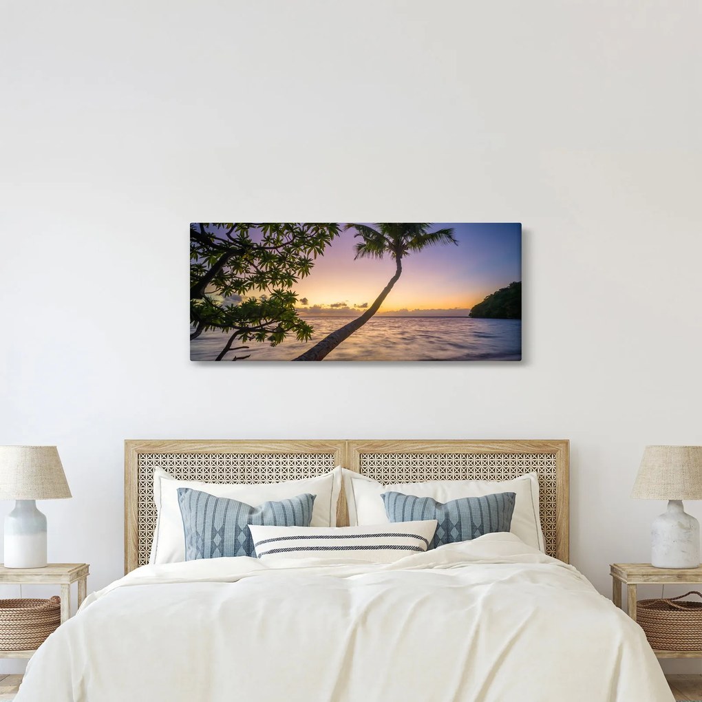 Tablou cu palmier pe plajă (120x50 cm)