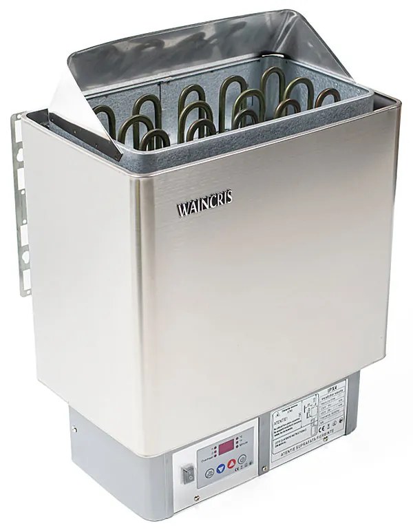 Soba inox sauna privata, incalzitor electric sauna Waincris Elite 6kW cu panou de comanda incorporat