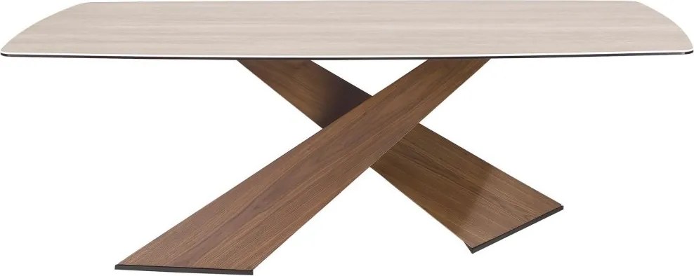 Masa LUX furnir lemn si marmura portelanata Barrel 220x100cm