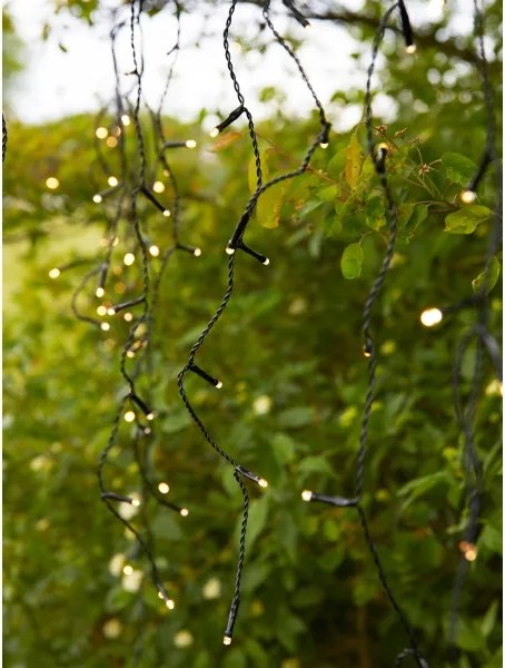 Markslöjd 108179-LED Perdea luminoasă de Crăciun pentru exterior GARDEN24, 160 LED / 24 V, 3,1 m, alb cald