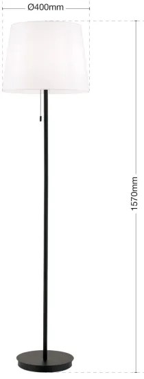 Lampadar Orion Dimmable 12-1186/1 LUDWIG 1xE27/40W/230V alb/negru