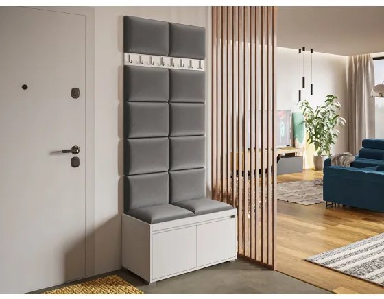Mobilier pentru hol Kendora 80 (cu 12 buc panouri tapițate Pazara 40x30) (manila 16). Promo -16%. 1054004