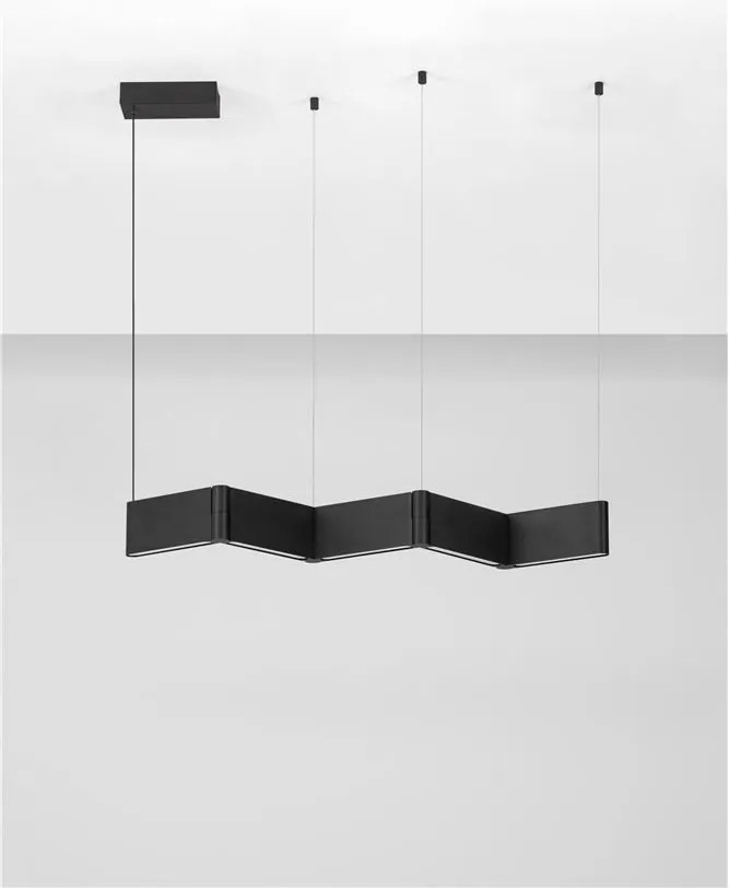 Lustra suspendata LED aluminiu negru FLUSSO